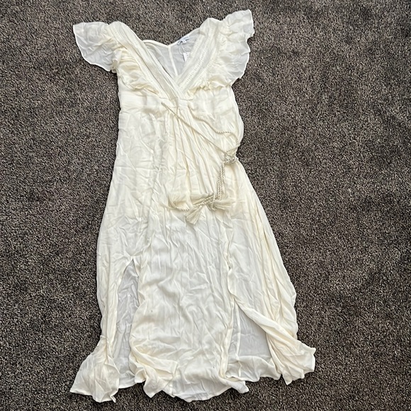 Baltic Born Jennifer Deep V Maxi Dress Ivory Size Woman’s Large - Picture 1 of 2